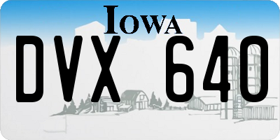 IA license plate DVX640