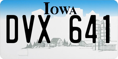 IA license plate DVX641