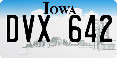 IA license plate DVX642