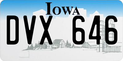 IA license plate DVX646