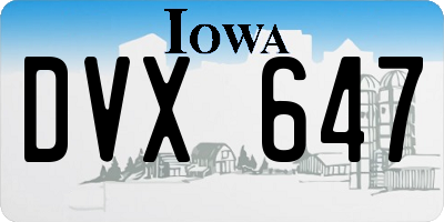 IA license plate DVX647