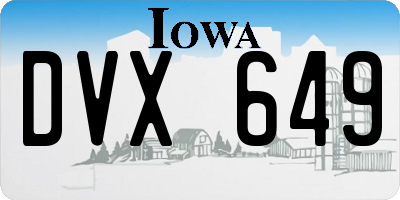 IA license plate DVX649