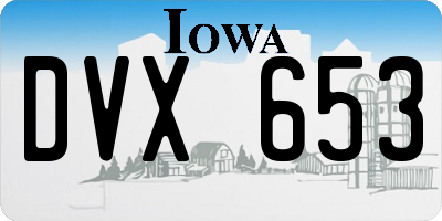 IA license plate DVX653