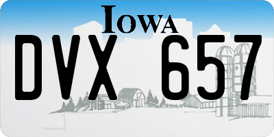 IA license plate DVX657
