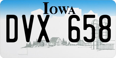 IA license plate DVX658
