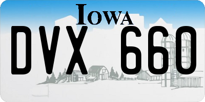 IA license plate DVX660