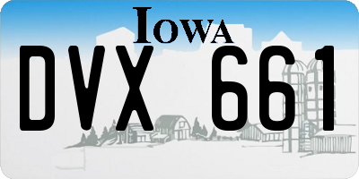 IA license plate DVX661