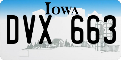 IA license plate DVX663