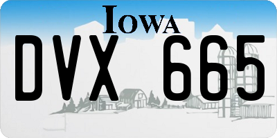 IA license plate DVX665