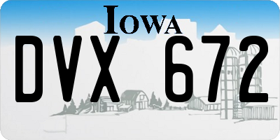 IA license plate DVX672