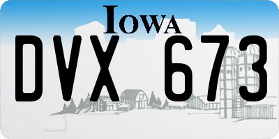 IA license plate DVX673
