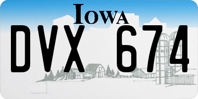 IA license plate DVX674