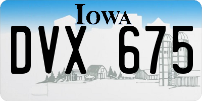 IA license plate DVX675