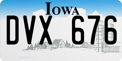 IA license plate DVX676