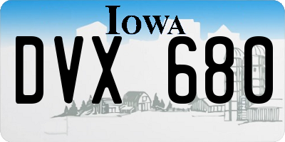 IA license plate DVX680