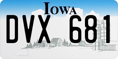 IA license plate DVX681