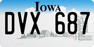 IA license plate DVX687