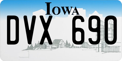 IA license plate DVX690