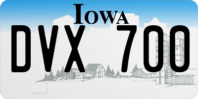 IA license plate DVX700