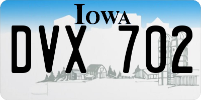 IA license plate DVX702