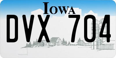 IA license plate DVX704