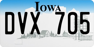 IA license plate DVX705