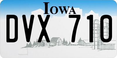 IA license plate DVX710