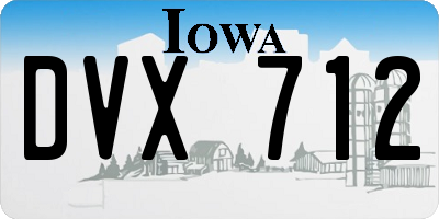 IA license plate DVX712