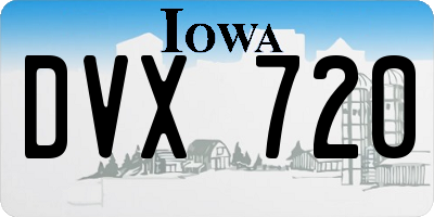 IA license plate DVX720