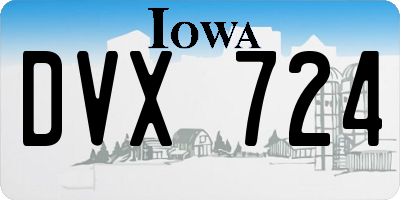 IA license plate DVX724