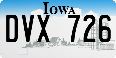 IA license plate DVX726