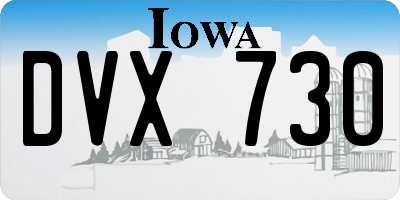 IA license plate DVX730