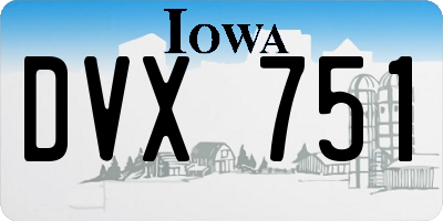 IA license plate DVX751