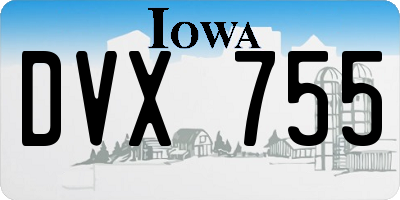 IA license plate DVX755