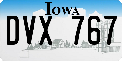 IA license plate DVX767