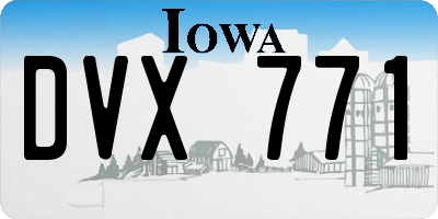 IA license plate DVX771