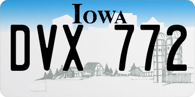 IA license plate DVX772