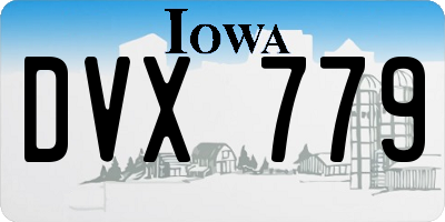 IA license plate DVX779