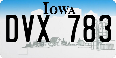 IA license plate DVX783