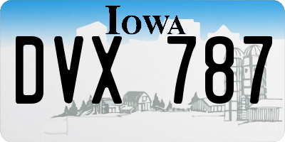 IA license plate DVX787