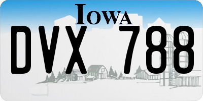 IA license plate DVX788