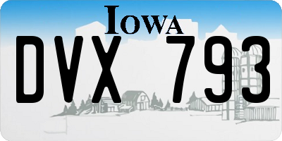 IA license plate DVX793