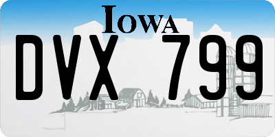 IA license plate DVX799
