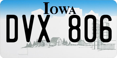 IA license plate DVX806