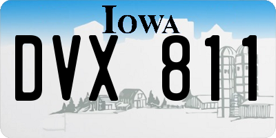 IA license plate DVX811
