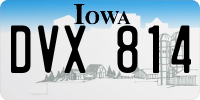 IA license plate DVX814