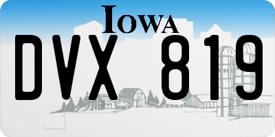 IA license plate DVX819