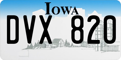 IA license plate DVX820