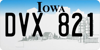 IA license plate DVX821