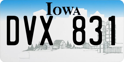 IA license plate DVX831
